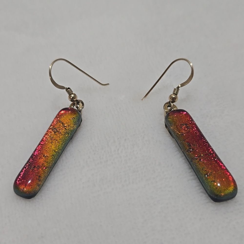 14k Gold Dichroic Glass Earrings